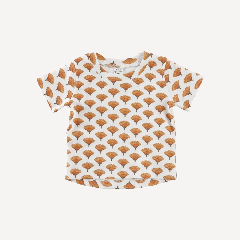 Kate Quinn White and Brown Short Sleeve Tee